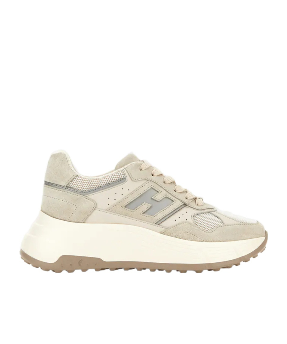 Hogan Hi-fi Panelled Platform Sneakers In Animal Print