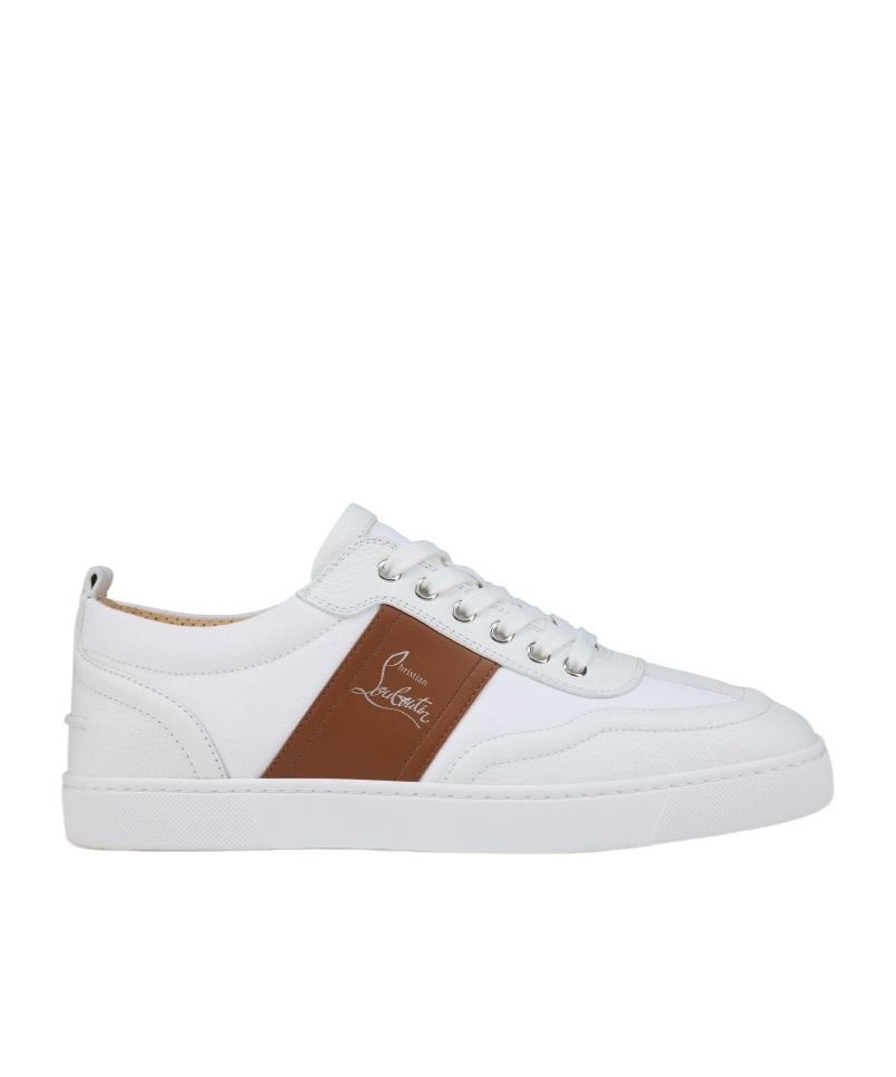 Christian Louboutin Retero Leather And Canvas Sneakers