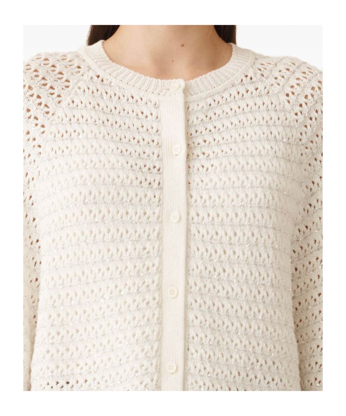 Fabiana Filippi Cotton Open Cape With Sequins In White