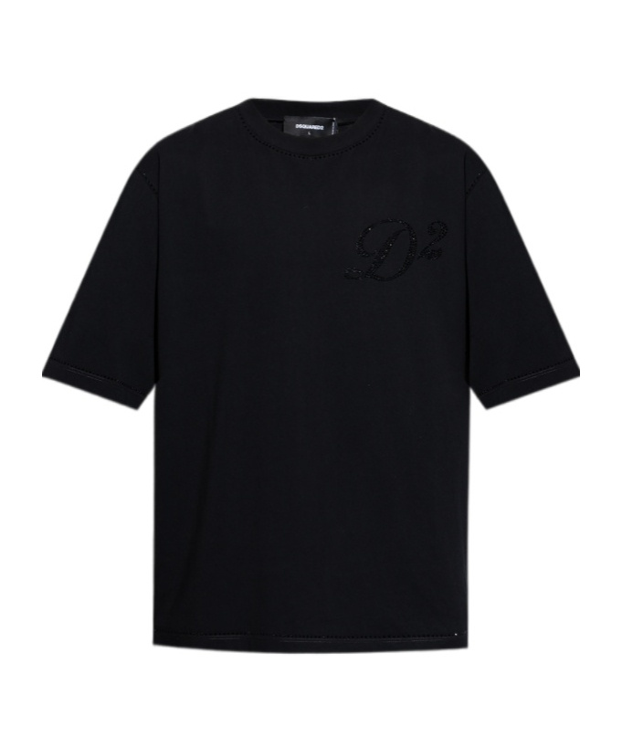 Dsquared2 Open-necked Black Shirt In Black
