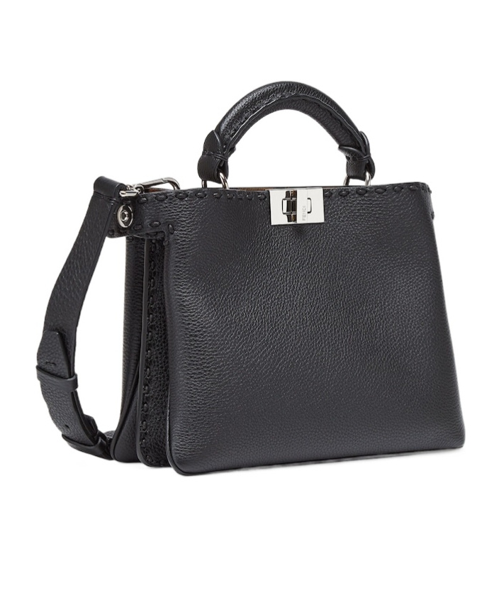 Fendi Small Peekaboo Soft Bag With A Lightweight In Black