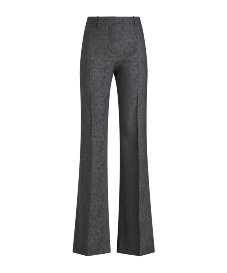 Etro Jacquard Flared Trousers In Black