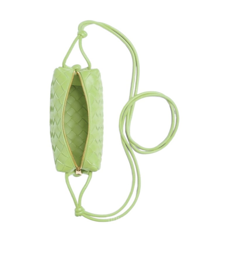 Bottega Veneta Mini Loop Leather Camera Bag In Green