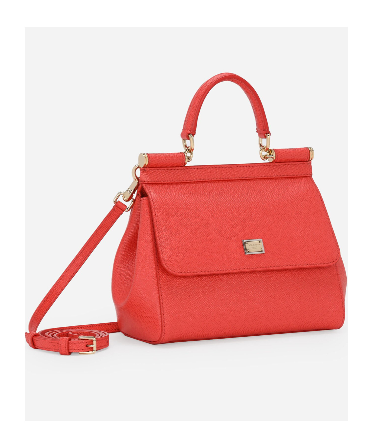 Dolce & Gabbana Medium Sicily Leather Tote Bag In Red