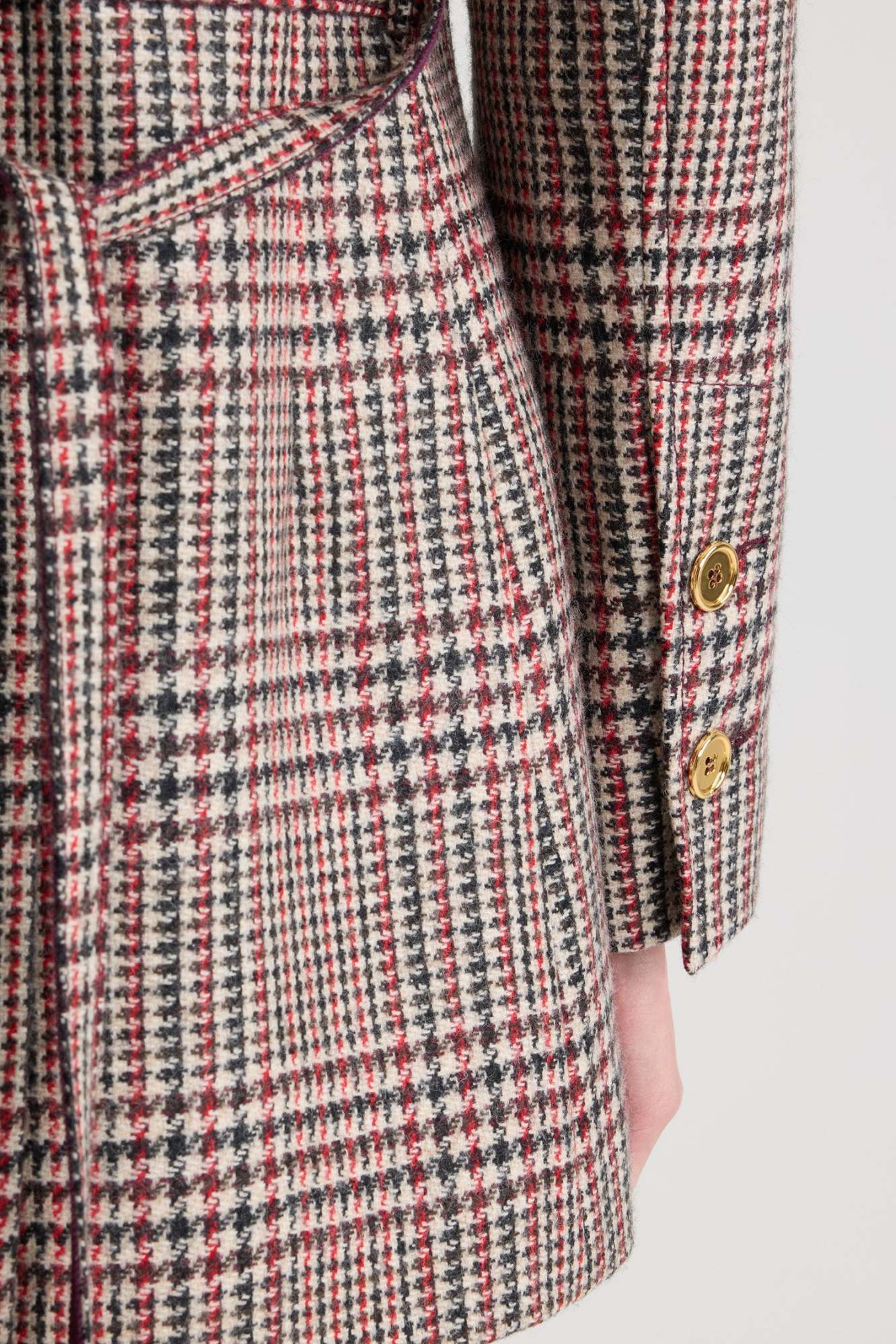 Patou Checked Belted Blazer In Multi