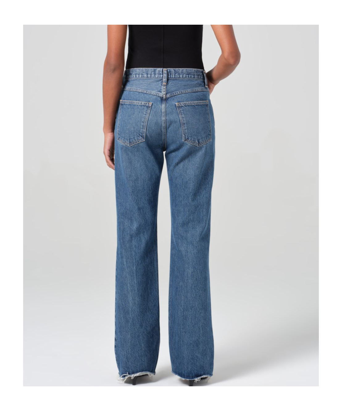 Agolde Blue Jeans With A Faded Effect In Blended Regenerated Denim In Blue