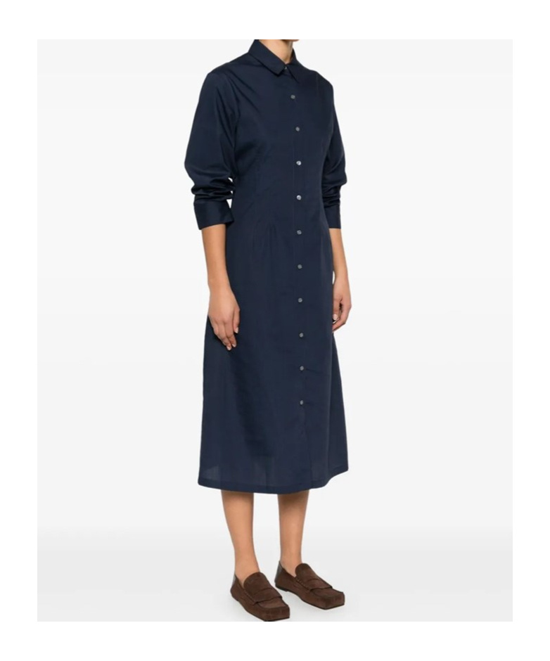 Theory Good Linen Short-sleeve Button-front Midi Shirt Dress In Black