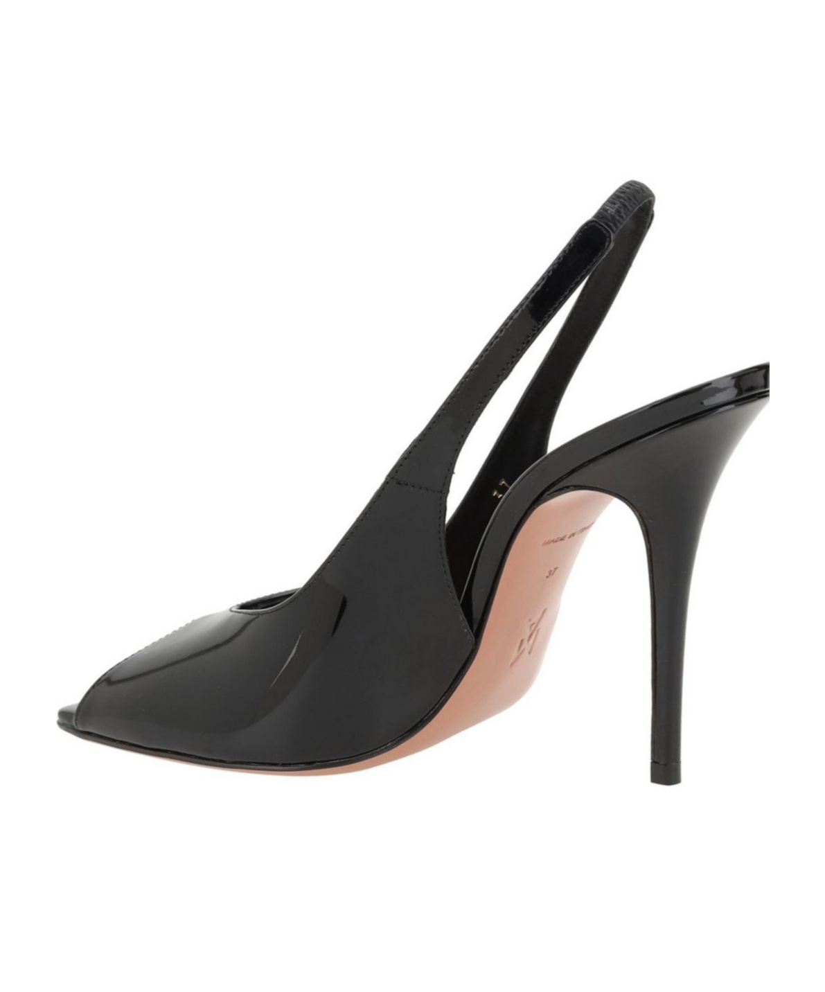 Amina Muaddi Kristina 105 Patent Leather Peep-toe Pumps In Black
