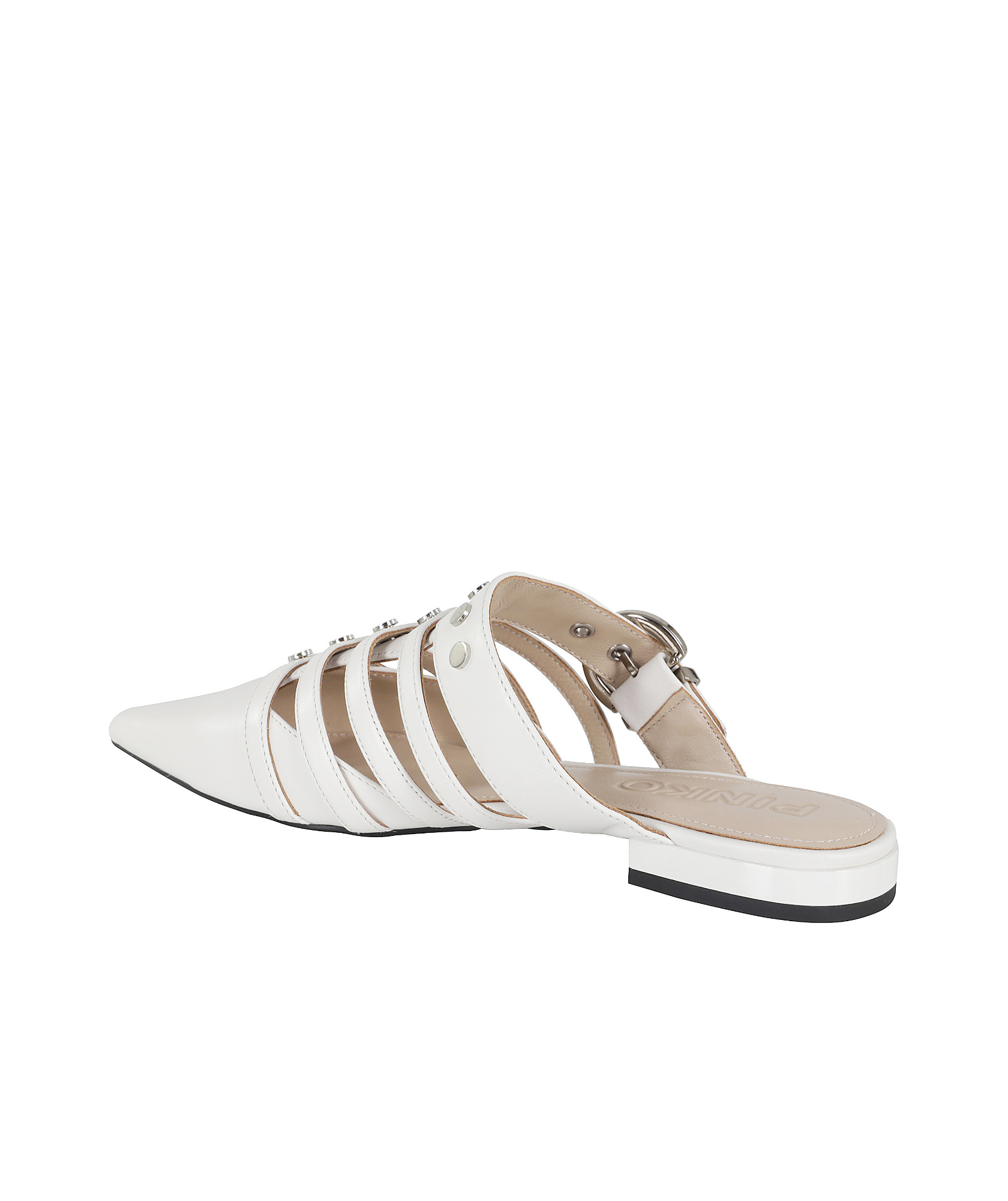 Shop Pinko Rivet Muller Shoes In White
