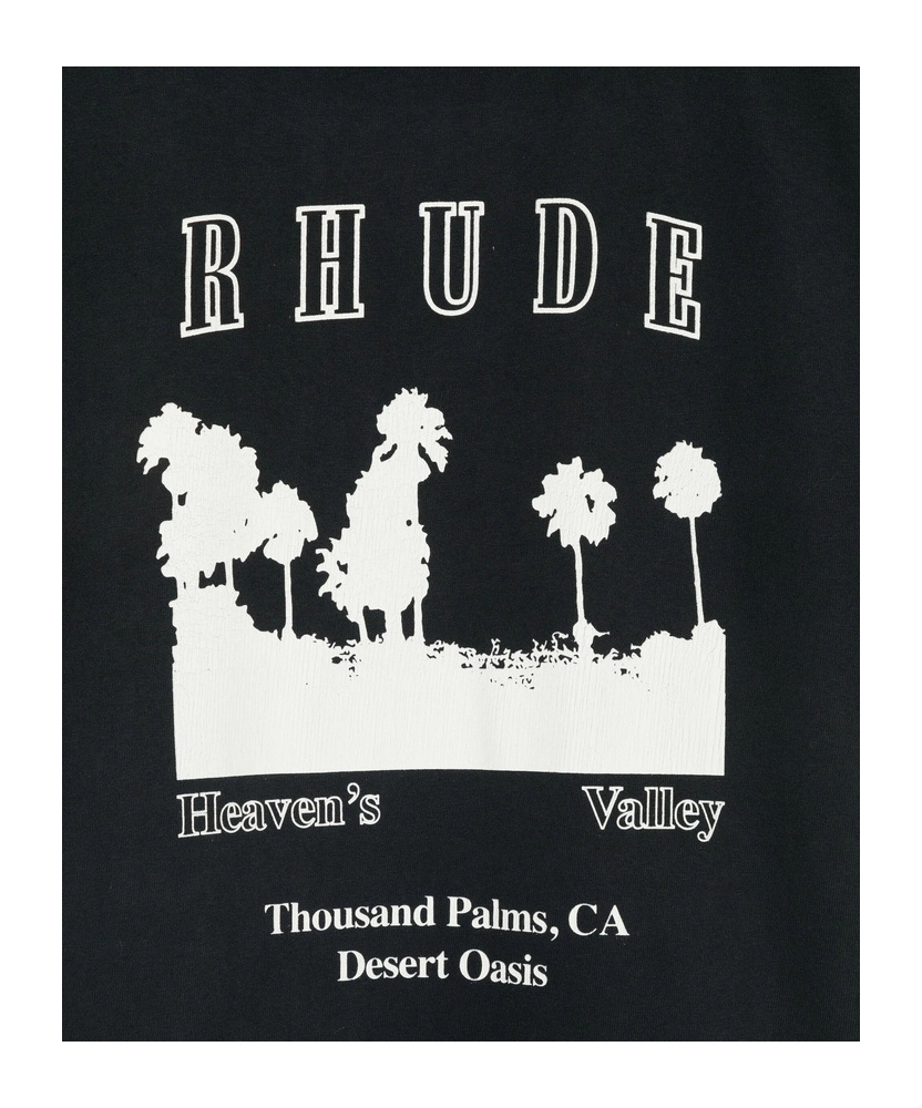 Rhude Thousand Palms Logo-print Cotton-jersey T-shirt In Black