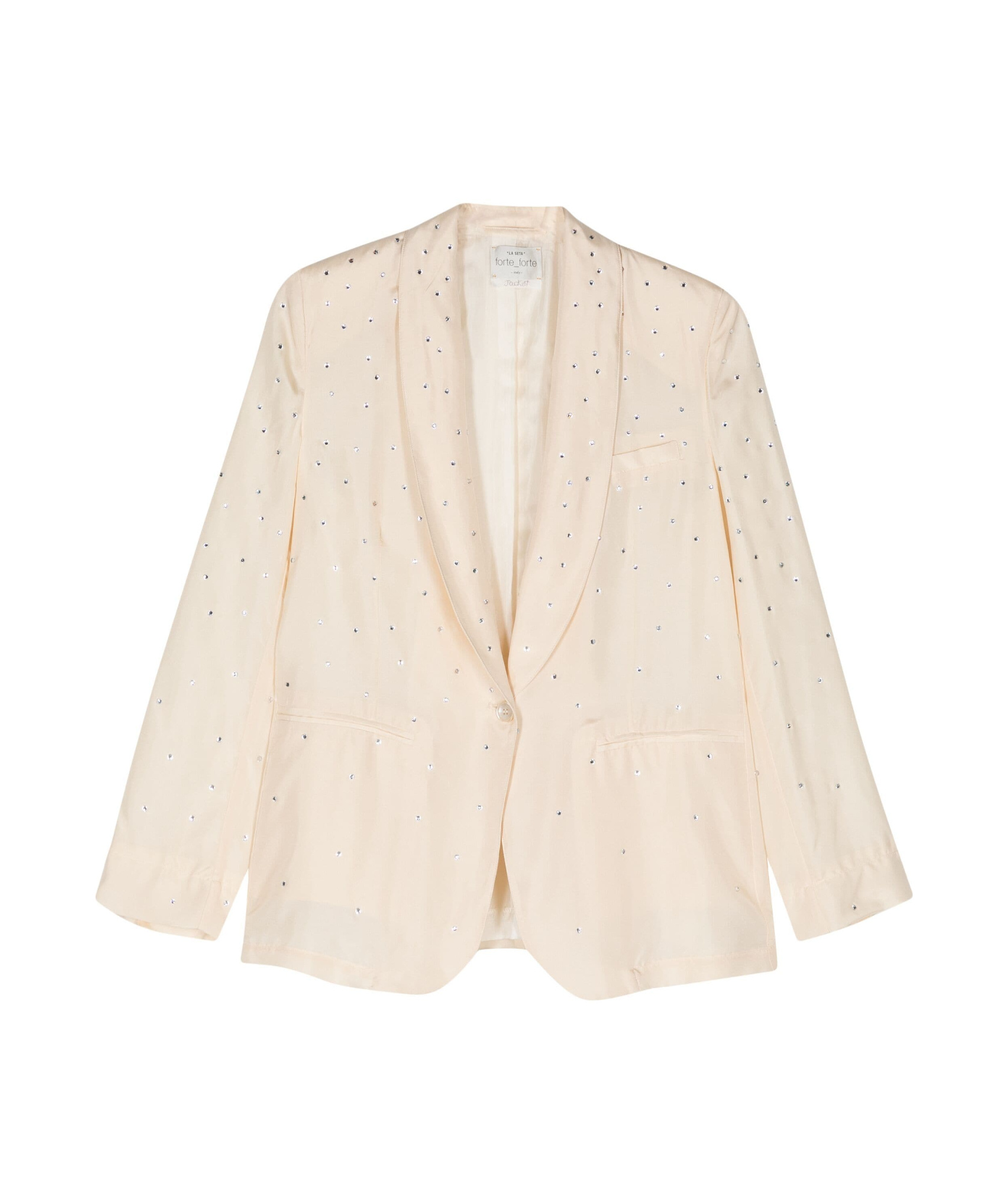Shop Forte Forte Habotai Crystal Silk Jacket In Avorio