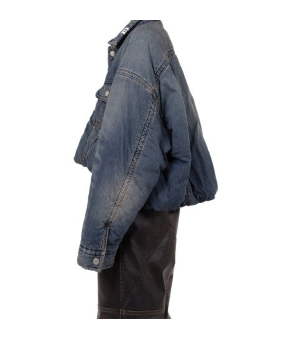 Miharayasuhiro Rolled-up Hem Down Denim Jacket In Purple