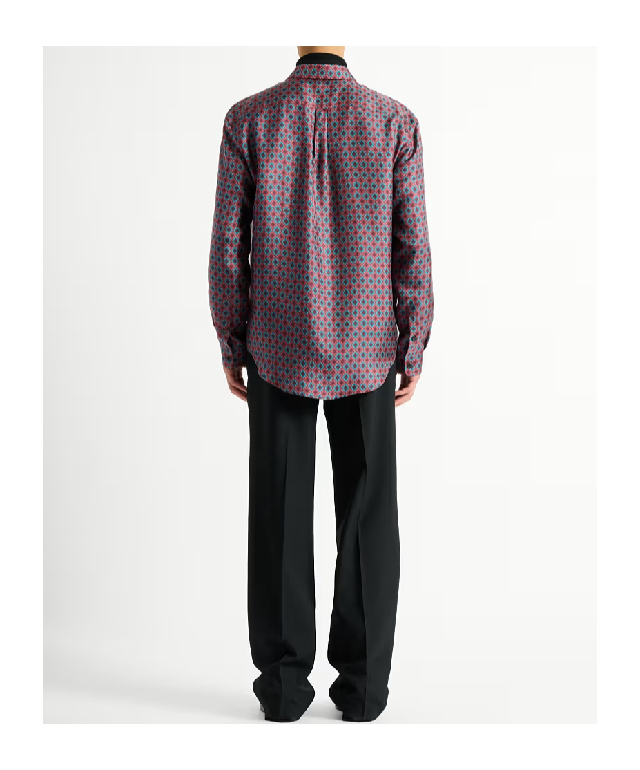 Balmain Printed Silk Shirt In Pink