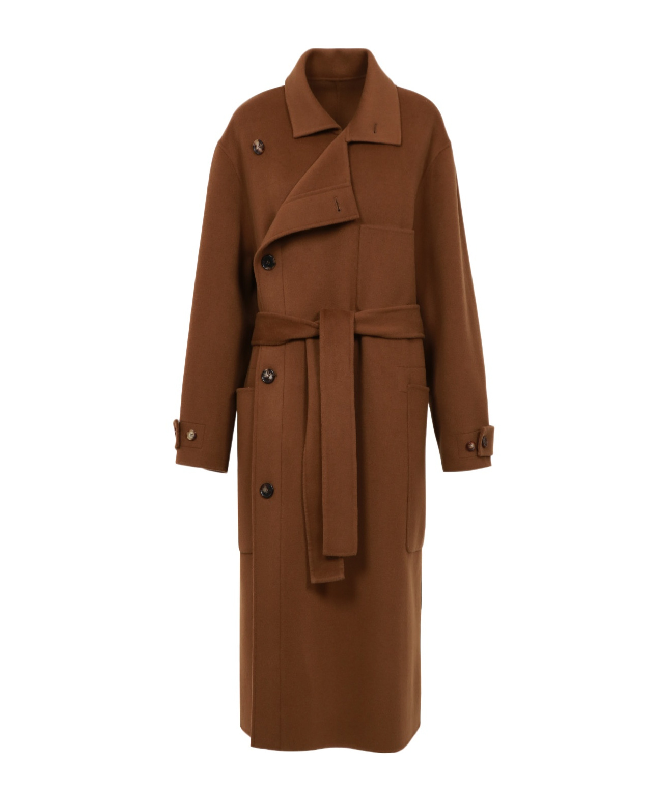 Philosophy Di Lorenzo Serafini Tie-up Long-sleeve Coat In Brown
