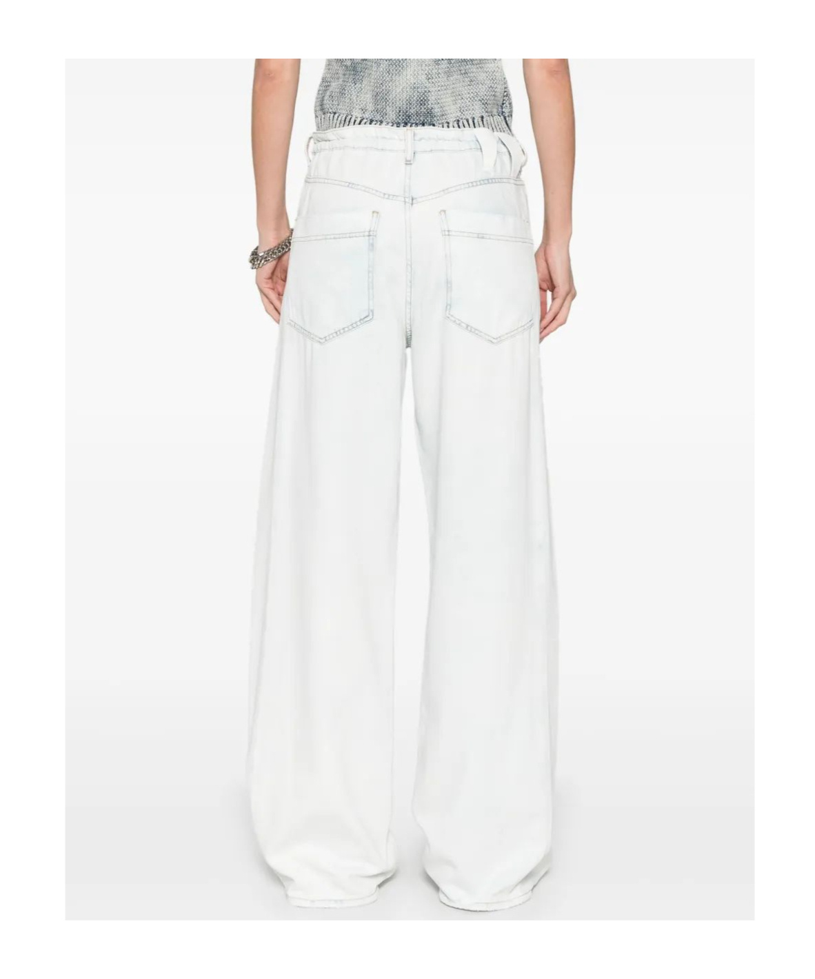 Darkpark Jeans Mit Paperbag-taille In White