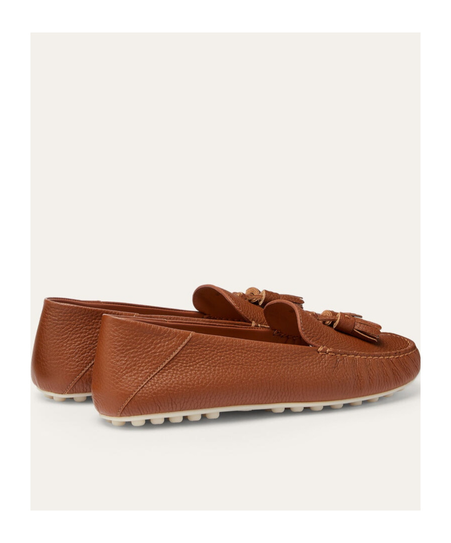 Loro Piana Round-head Flat Shoes In Brown