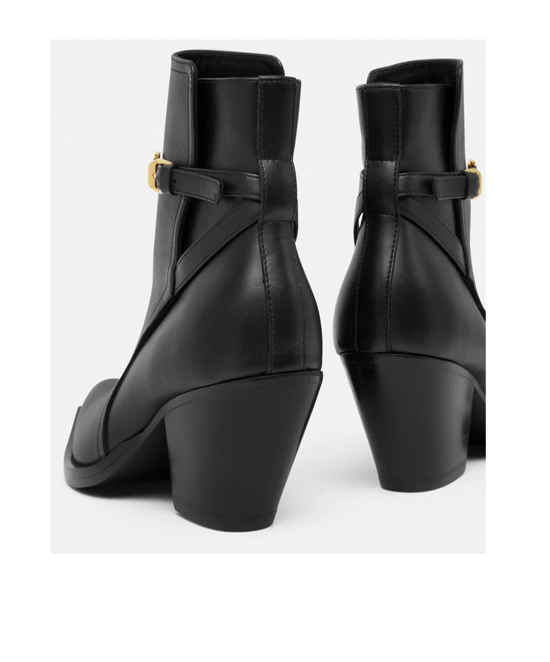 Shop Versace Thick Heel Ankle Boots In Black