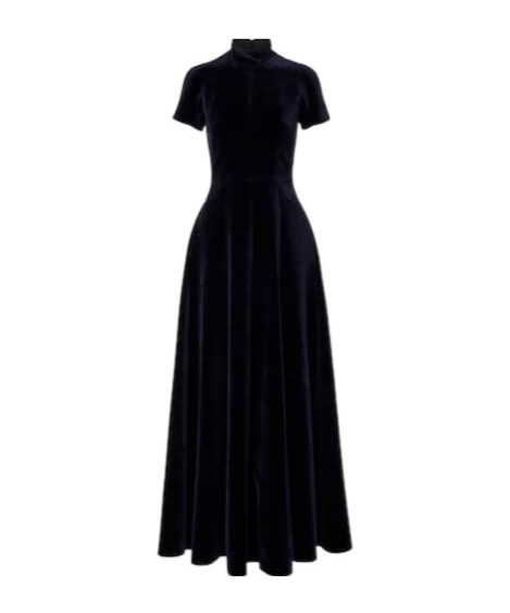 Emilia Wickstead Malinda Cotton Velvet Gown In Black