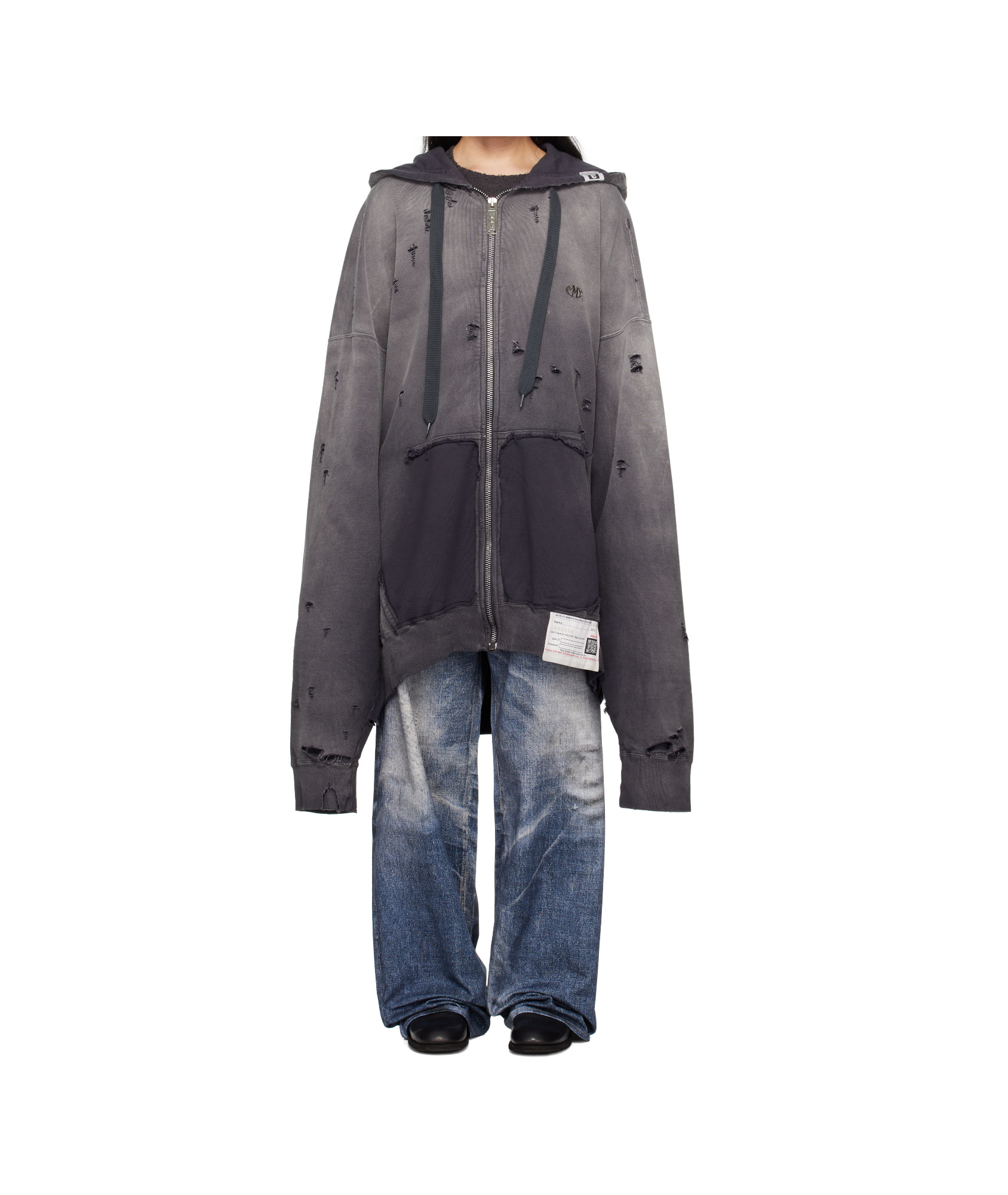 Miharayasuhiro Distressed-effect Hoodie In Black