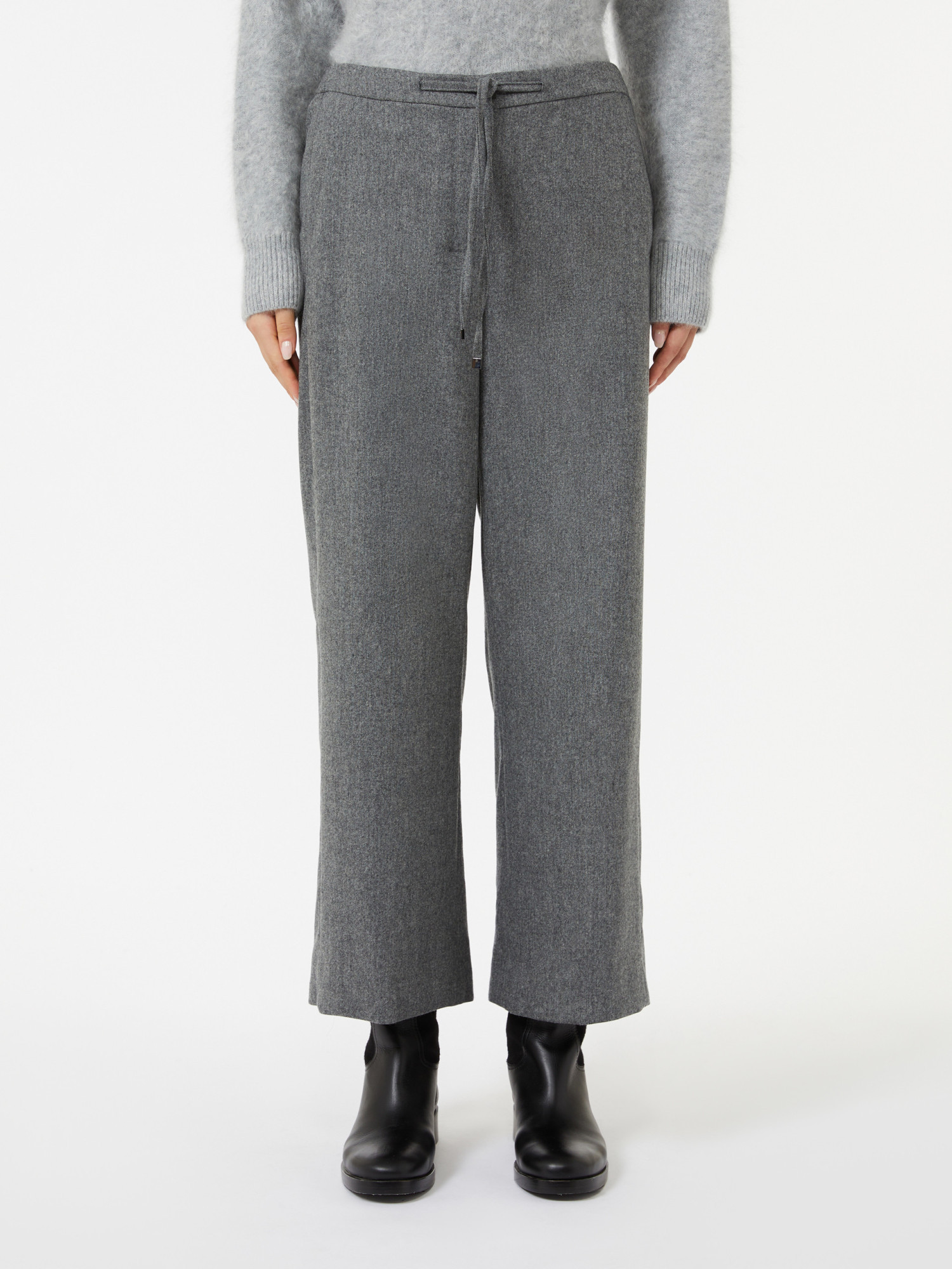 Max Mara Wool Joggers In Gray
