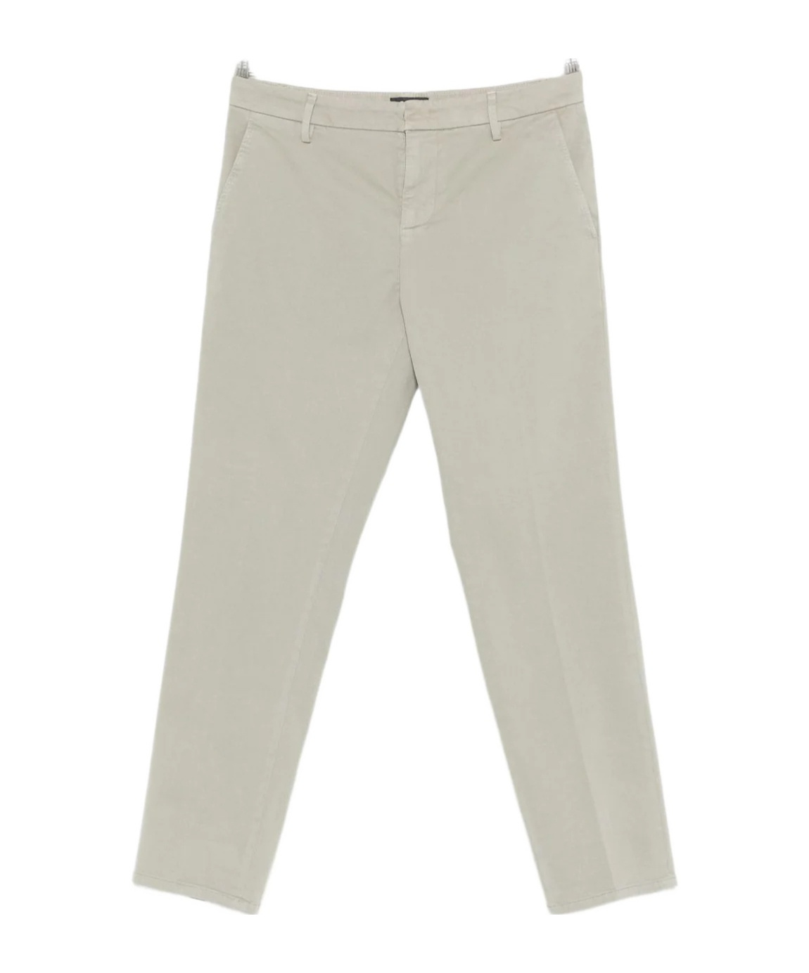 Dondup Tailored Light Green Cotton-blend Pants In Brown