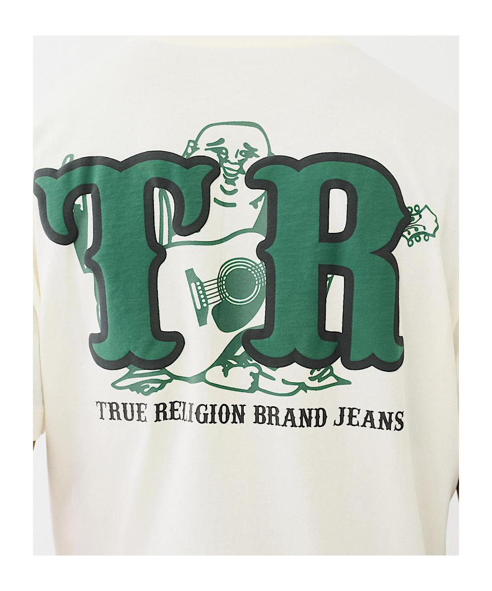 True Religion Tr Buddha Puff Print Tee In White