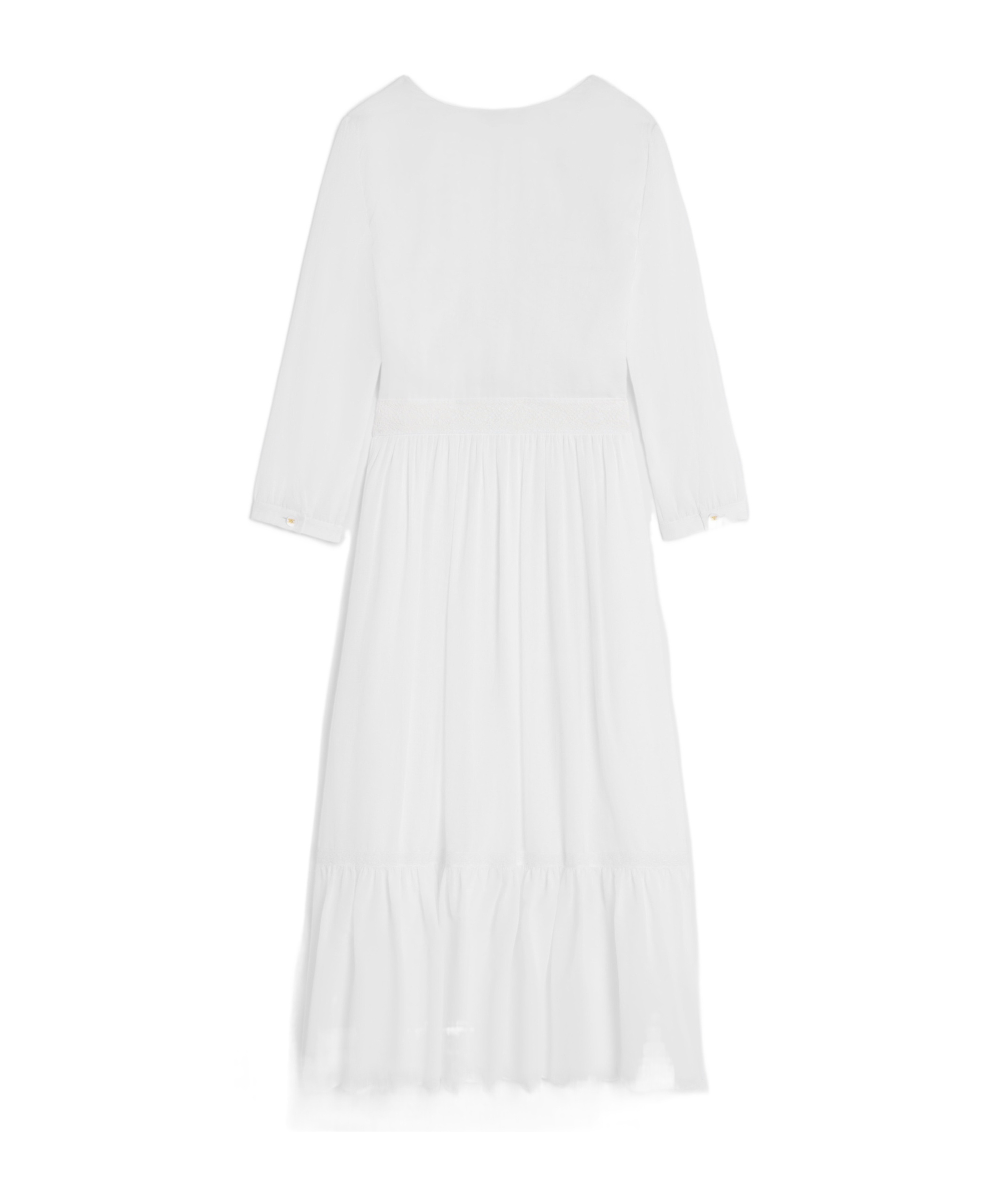 Celine Cotton Twill Extra-long Dress In White