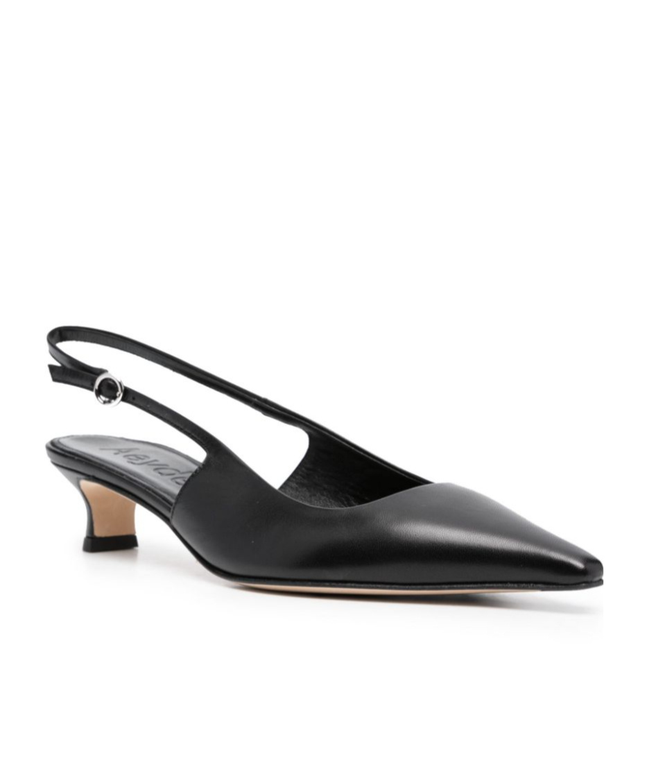 Aeyde Catrina Leather Kitten-heel Slingback Pumps In Black