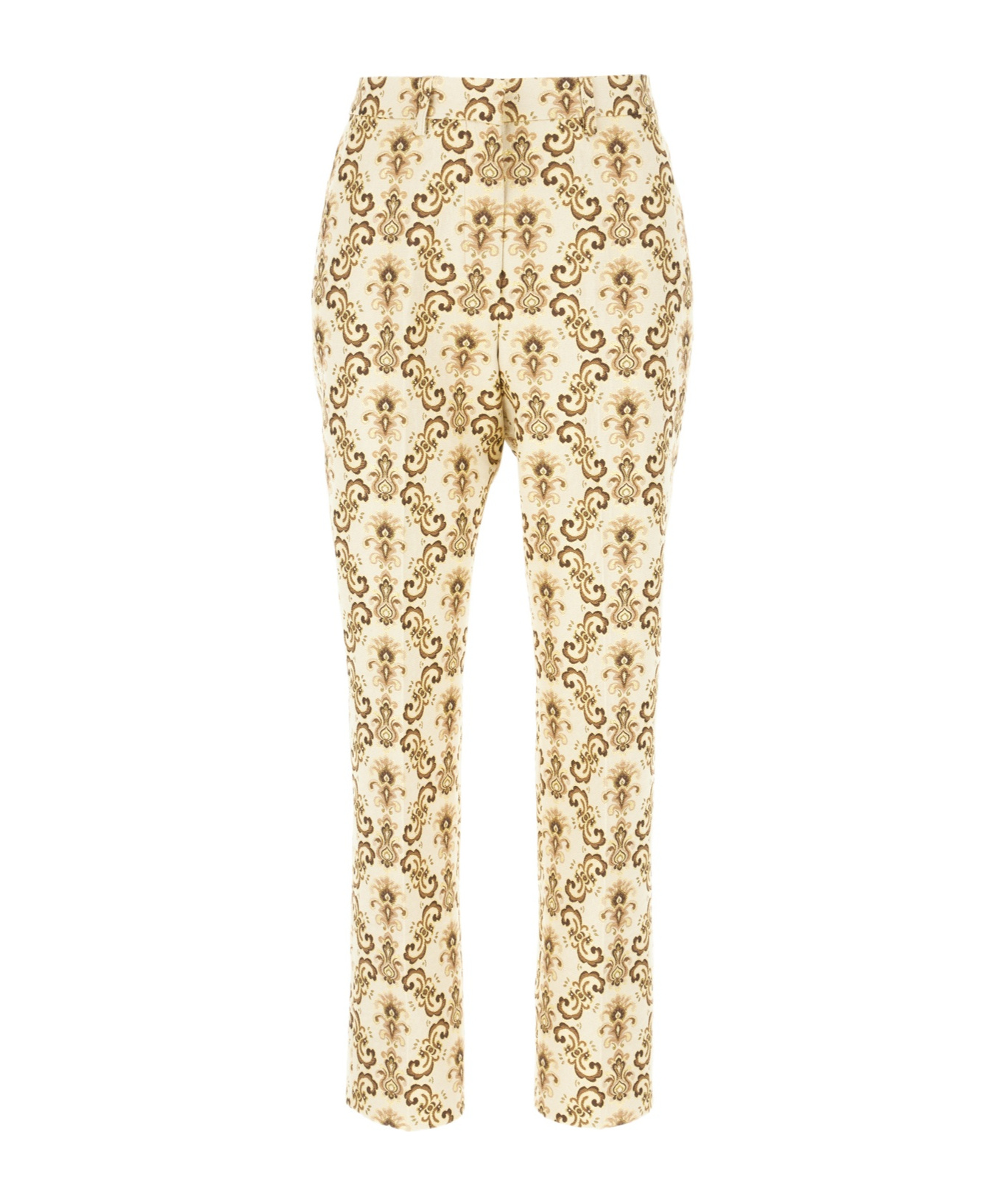 Etro Embroidered Pants In Polyester Blend In Nude