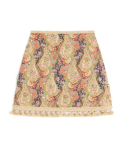 Valentino Embroidered Mini Skirt In Nude