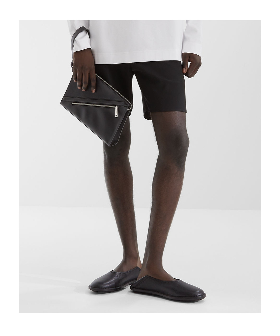 Fendi Slip-on Black Calf Leather Ballerinas In Black