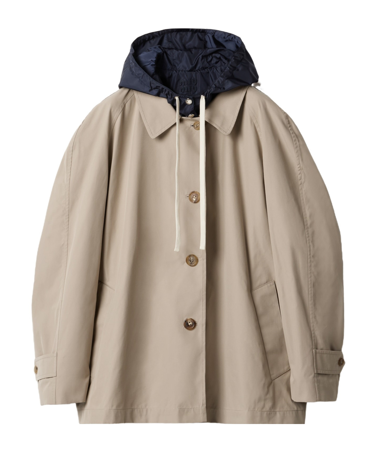 Miu Miu Long-sleeved Casual Jacket In Nude