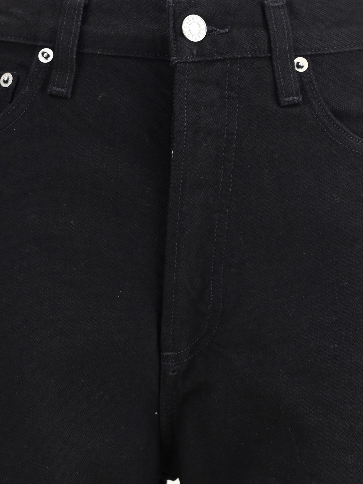 Agolde Denim Trousers With Belt Loops In Black