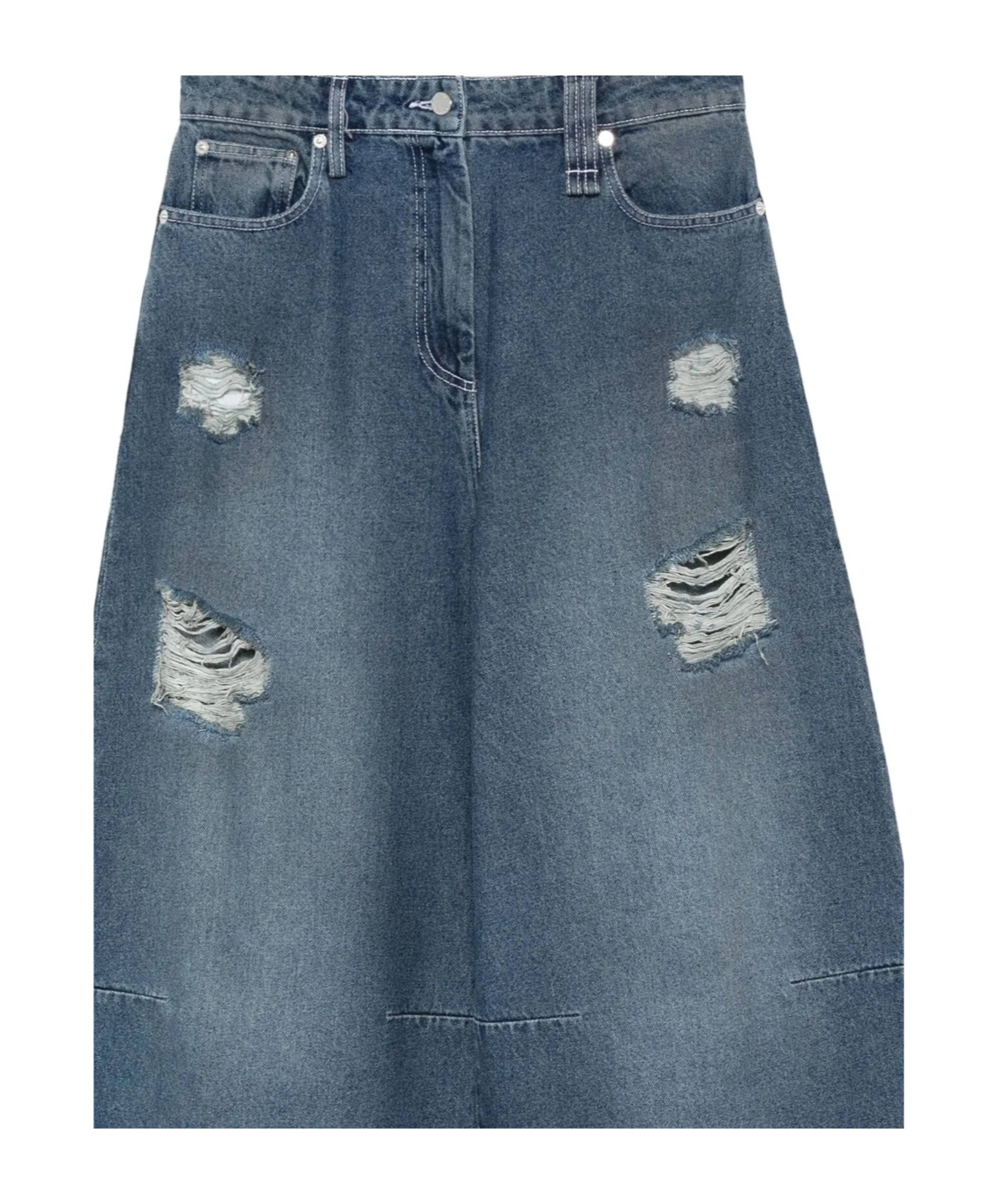 Simone Rocha Distressed Wide-leg Jeans In Blue