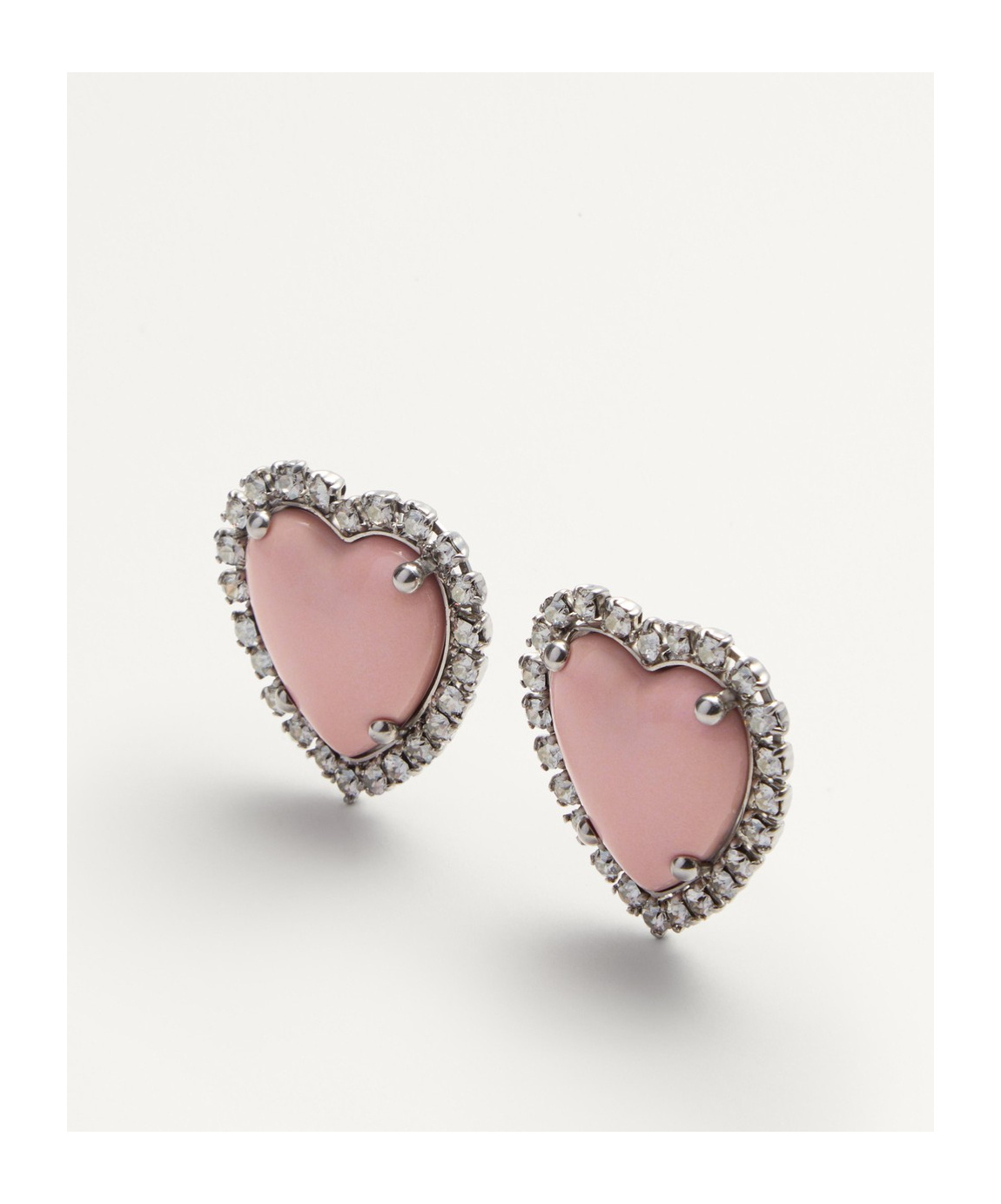 Valentino Coeur Hyperbole Clip-on Earrings In Palladium/pink