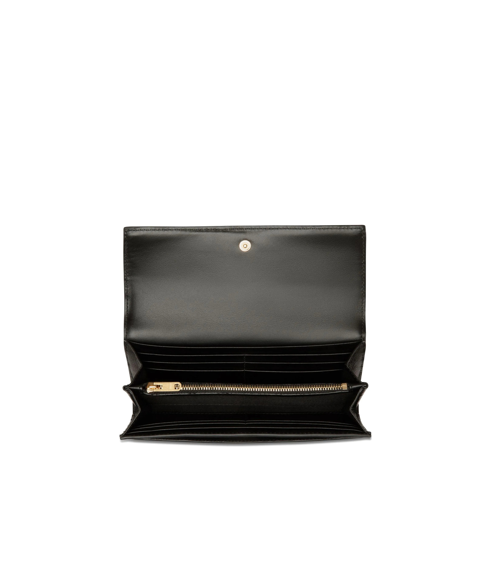 Bally Code Long Wallet In Black Leather In Black