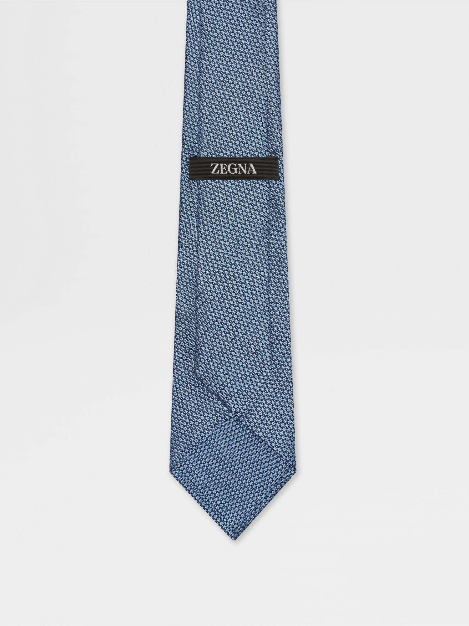 Zegna Cravate En Soie Bleu Clair In Blue