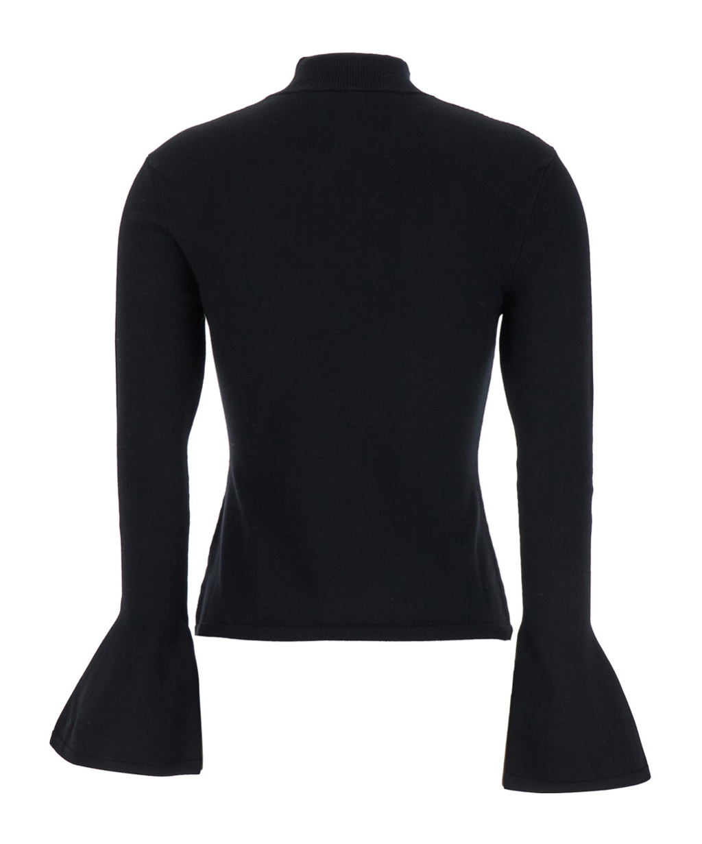 Shop Federica Tosi Trumpet-sleeve Sweater In Black