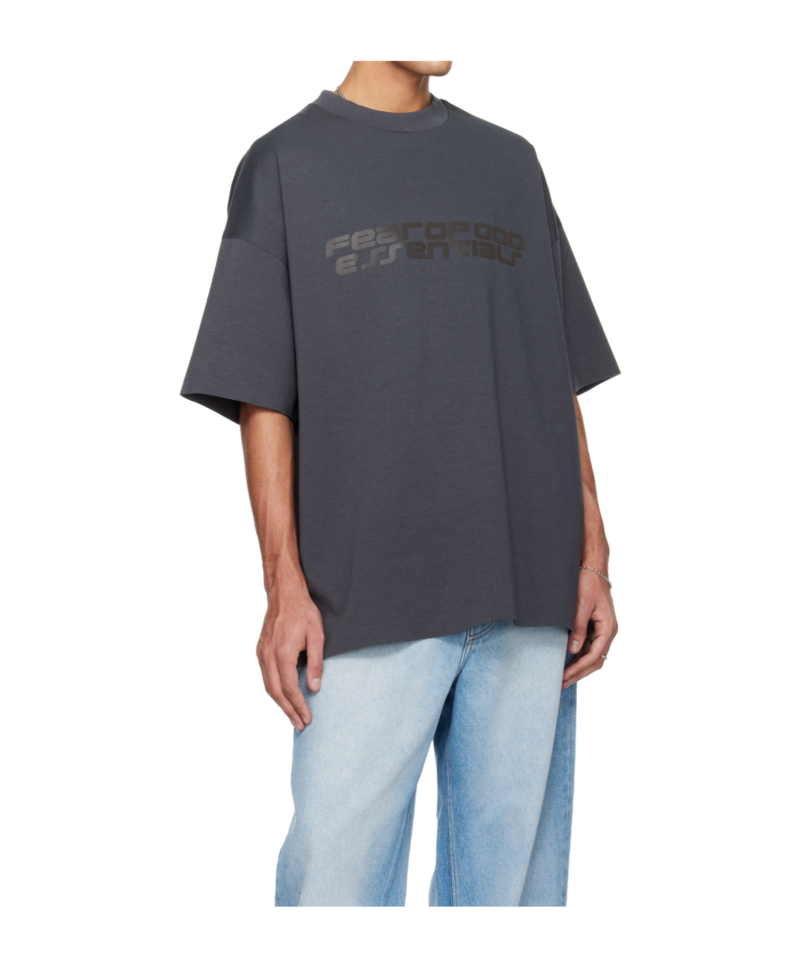 Essentials Gray Holiday 90s Short Sleeve T-shirt In Gray