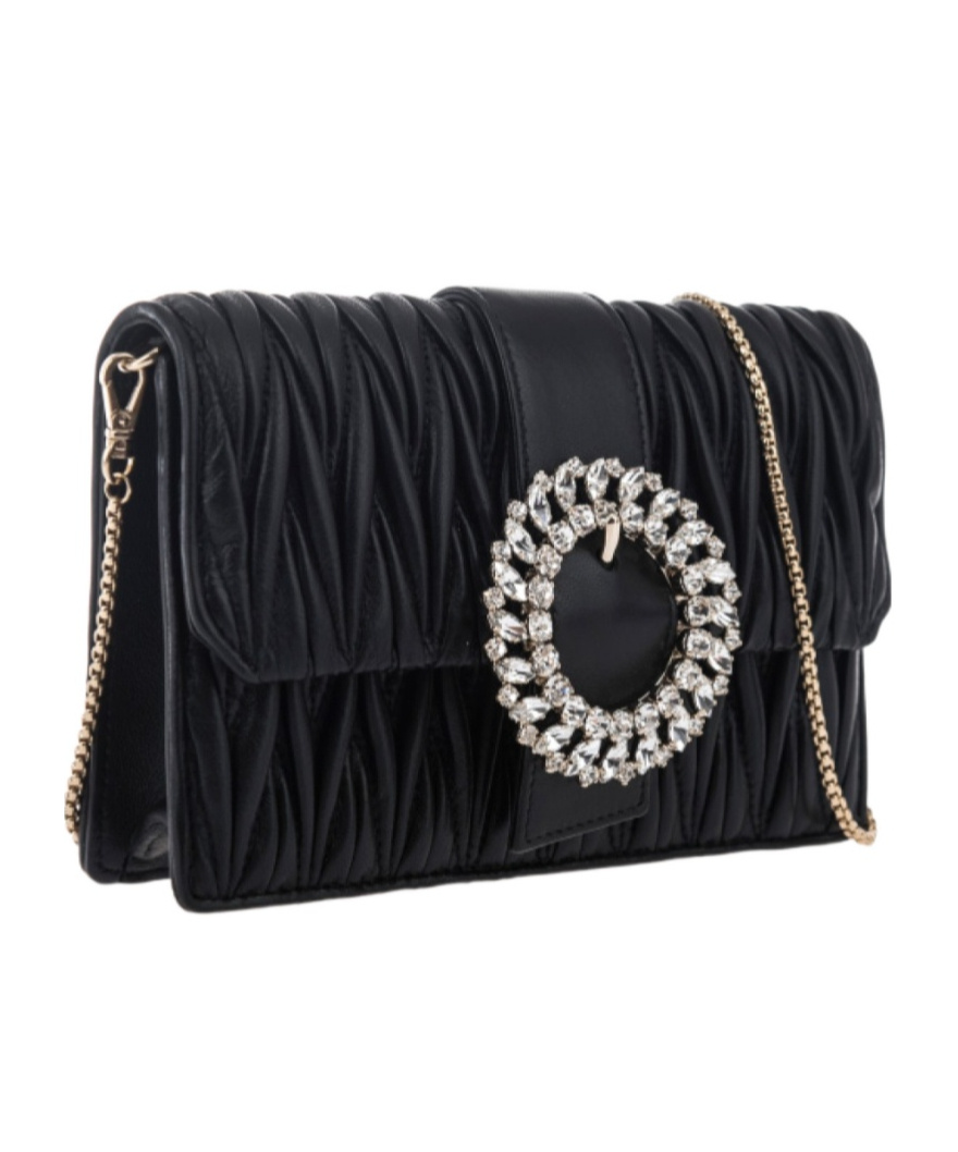Miu Miu Matelassé Chain Shoulder Bag In Black