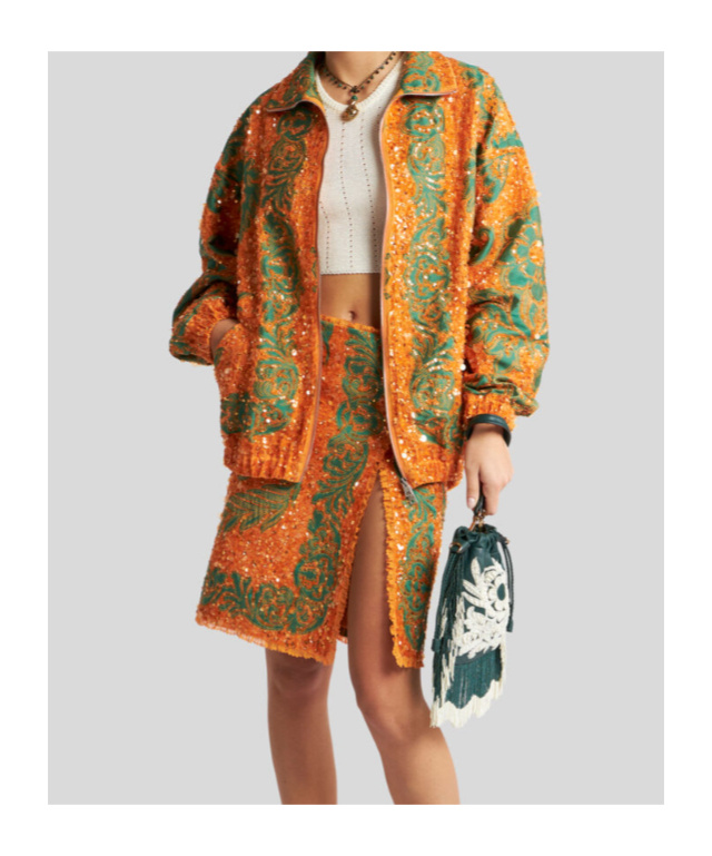 Etro Bomberjacke Mit Pailletten Bestickt Allover