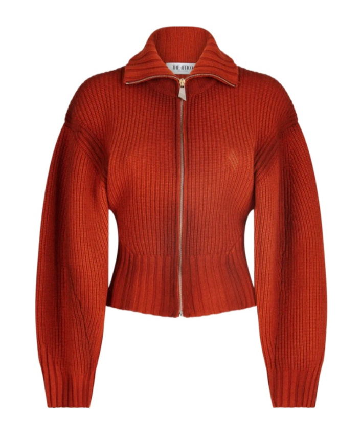 Attico Rust Cardigan In Red