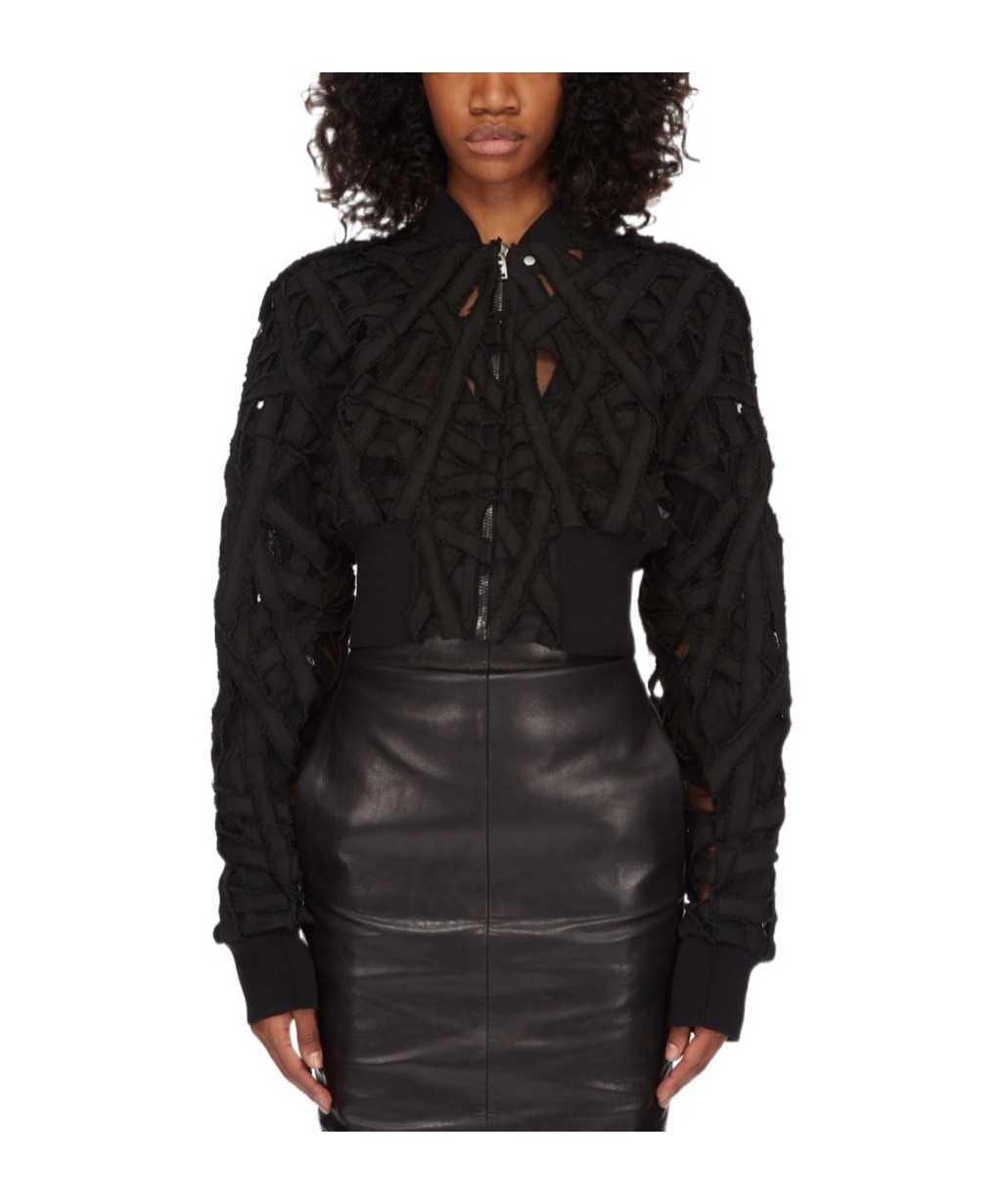 Rick Owens Flight Cropped Jacket In Black