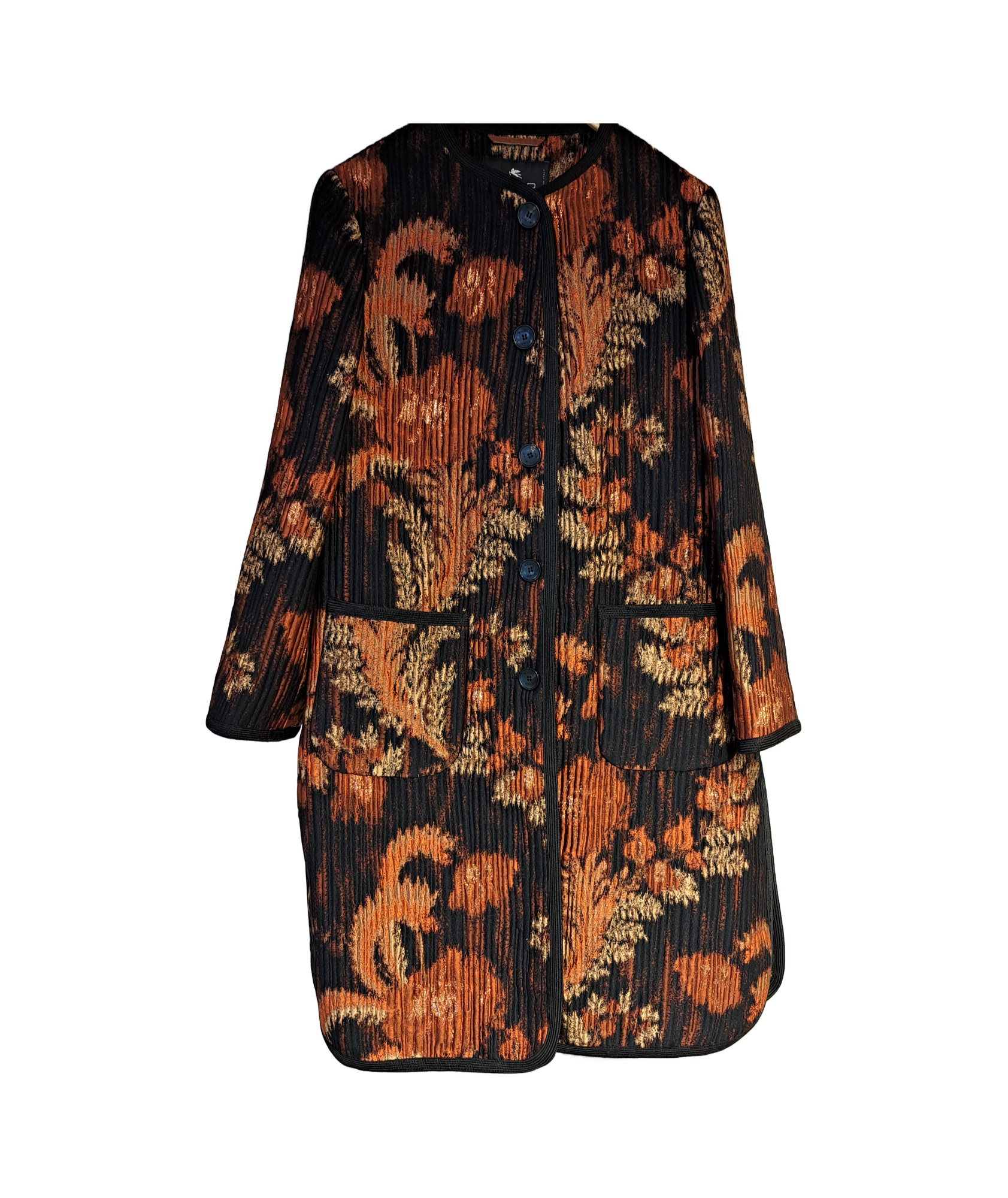 Etro Long-sleeved Coat In Black