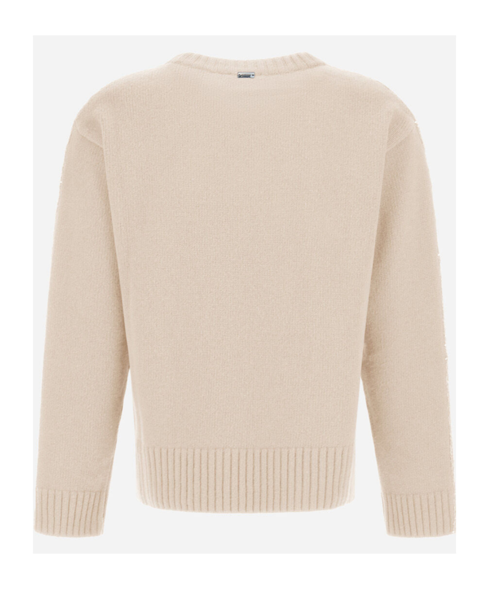 Herno Crew Neck Long Sleeve Sweater In Neutral