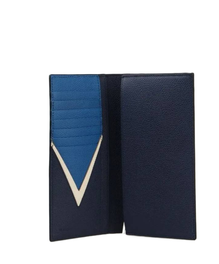 Bally Logo Printed Bi-fold Wallet In Blue