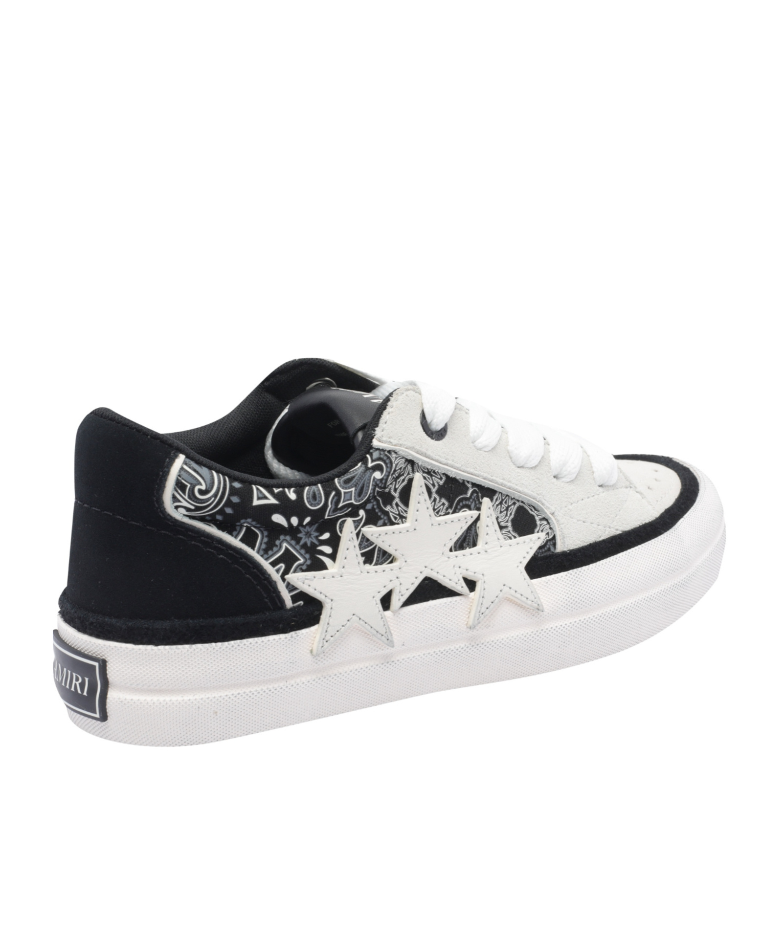 Amiri Sunset Skate Paisley-printed Suede Sneakers In Black