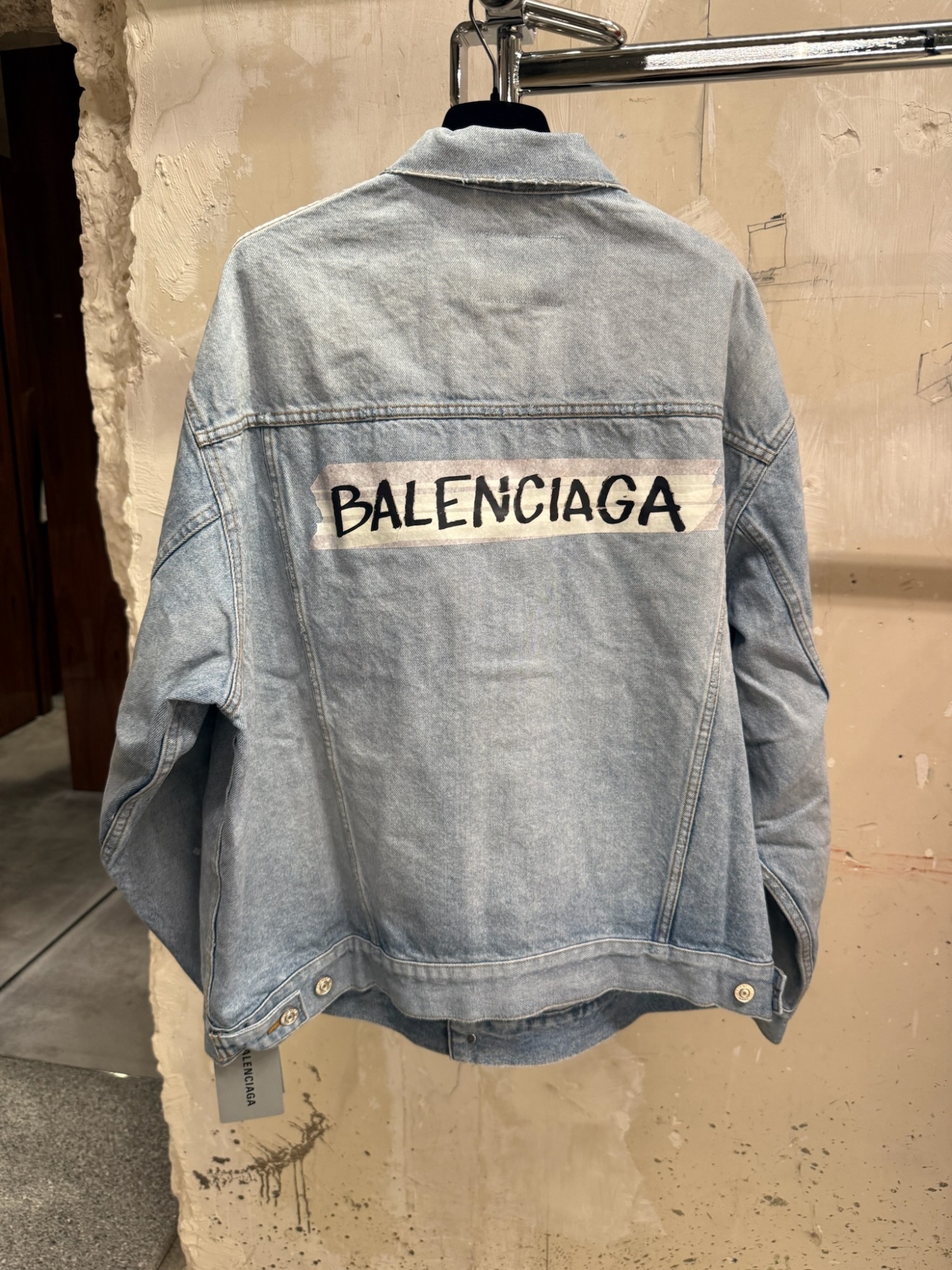 Balenciaga Collared Regular Jacket Long Sleeves Pockets In Blue