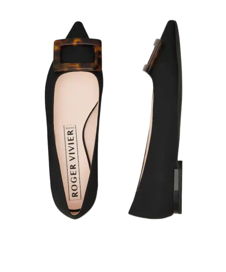 Roger Vivier Pointed Toe Flat Shoes In Black