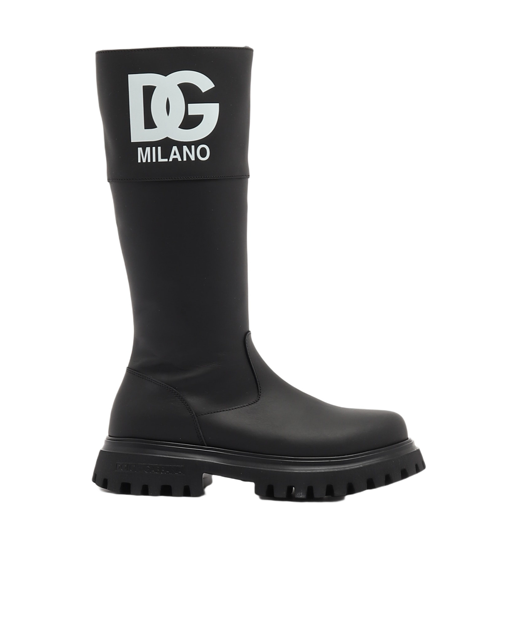 Dolce & Gabbana Round-headed Short Boots In Black